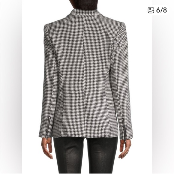 L'AGENCE Candra Zip Pocket Houndstooth Check Blazer - Picture 2 of 13
